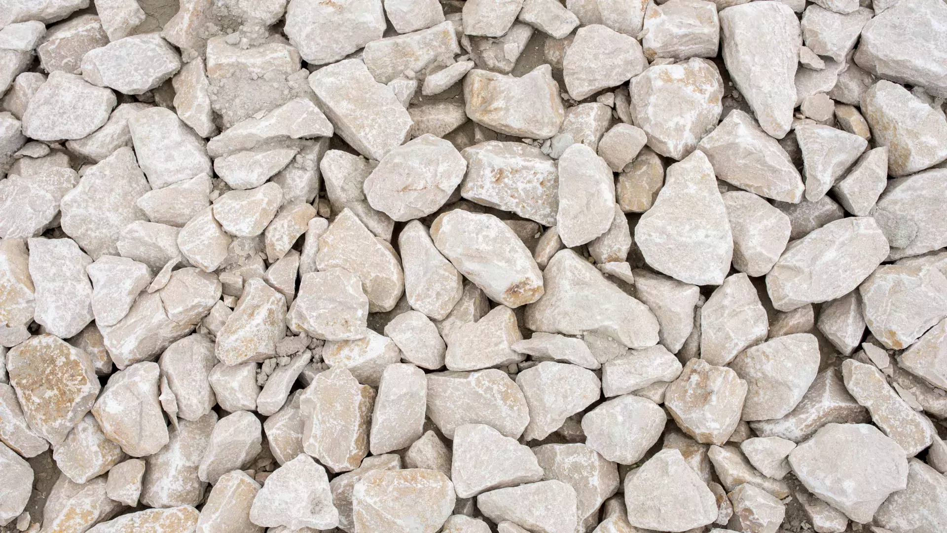 Close up of pile of limestone rocks