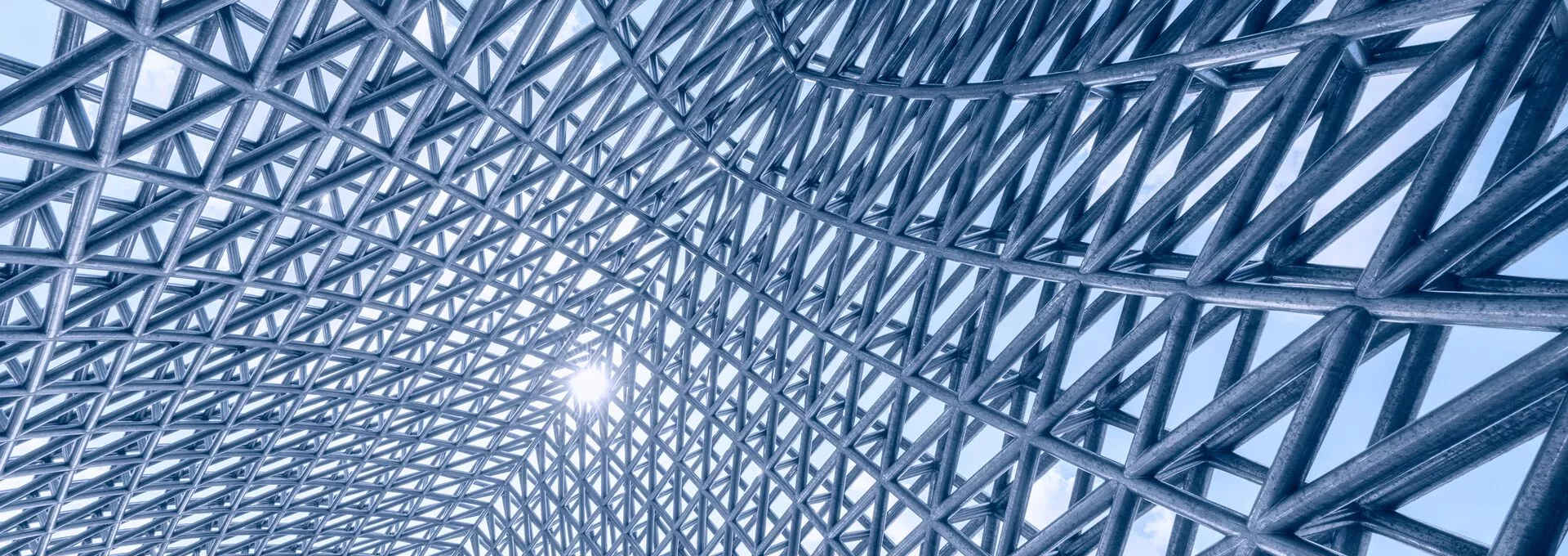 Steel frame structure in the blue sky