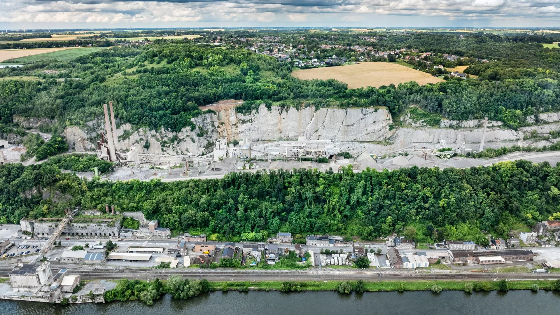 aerial view from our Hermalle plant in Belgium