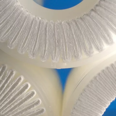 white filters on blue back ground