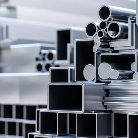 Different aluminium and steel shapes assortments