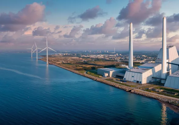 Aerial view of green power station