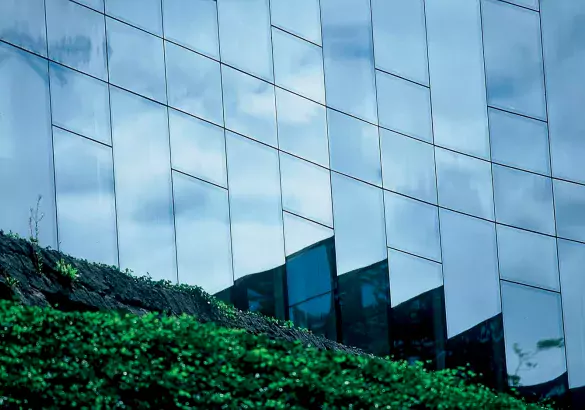 Glass wall at Limelette office