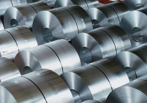 banner with multiple steel rolls