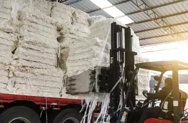 truck filled with paper pulp