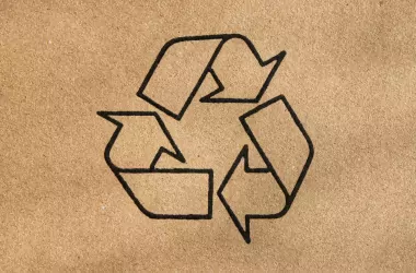 recycling sign on card board