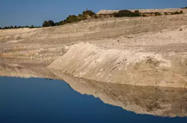 water point in the middle of a quarry