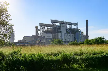 View on Rety site with grass 