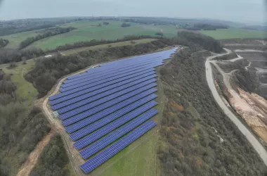 solar pannels in a field in Marche Les Dames