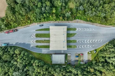 circular road at a plant entrance