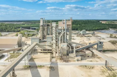 Lhoist plant in poland under a blue sky