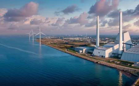 Aerial view of green power station