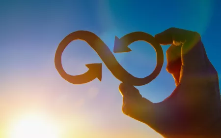 infinity sign in the sky showing circular economy