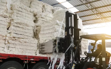 truck filled with paper pulp