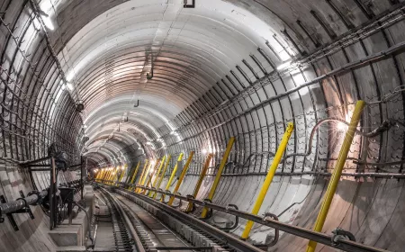 The construction of the subway tunnel