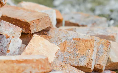 Pile of refractory bricks
