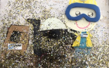 children's art of a person with protective glasses