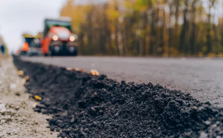 Close-up asphalt at the road under construction