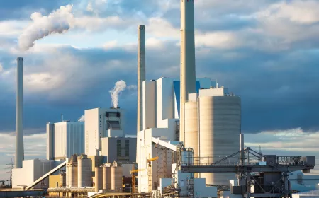 waste iniciator factory on board of a river