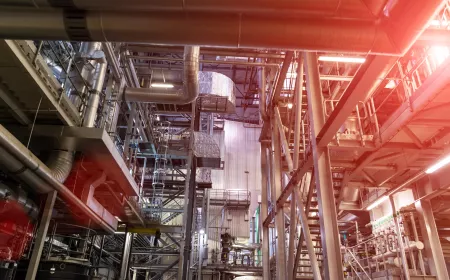red light in a waste incineration plant