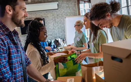 group of people helping for charities