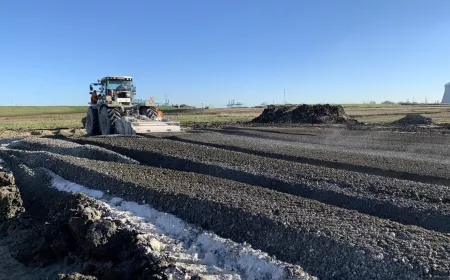 treatment of the soil in a field by a tractor