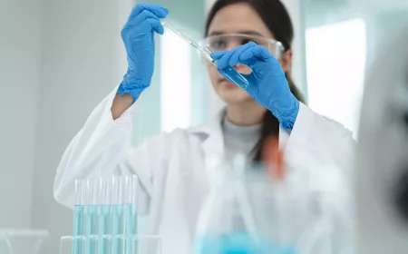 woman doing chemistry