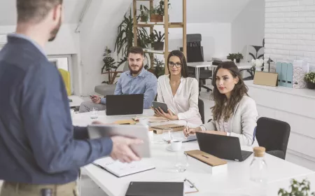 people working in a conference room