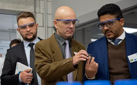 group people visiting an R&D center