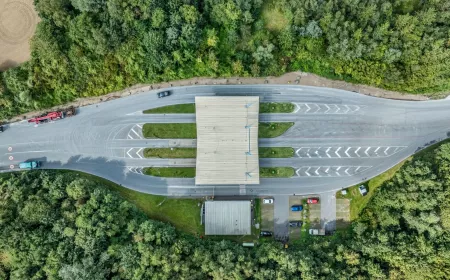 circular road at a plant entrance