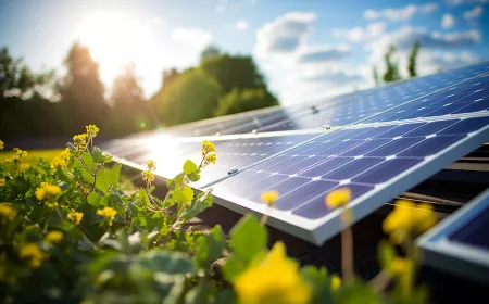 Solar power panel installed on a rooftop. Green energy. Electricity. Power energy pannels. Solar batteries production