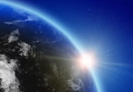 Atmosphere with planet earth