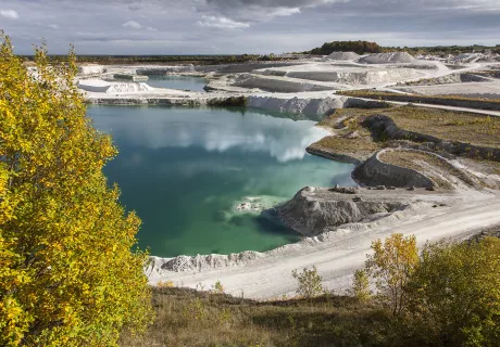 Lake in Faxe Kalk Quarry in Denmark
